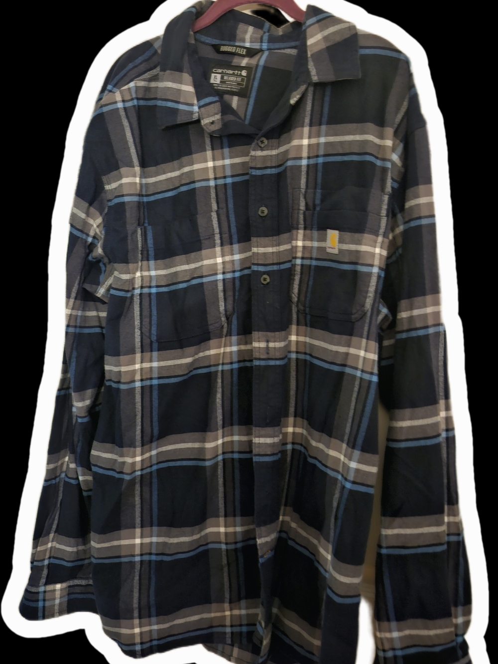 Carhartt Navy Plaid Lightweight Shirt Jacket